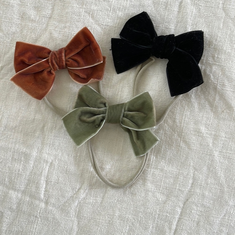 Velvet baby headbands set